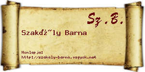 Szakály Barna névjegykártya