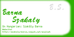 barna szakaly business card